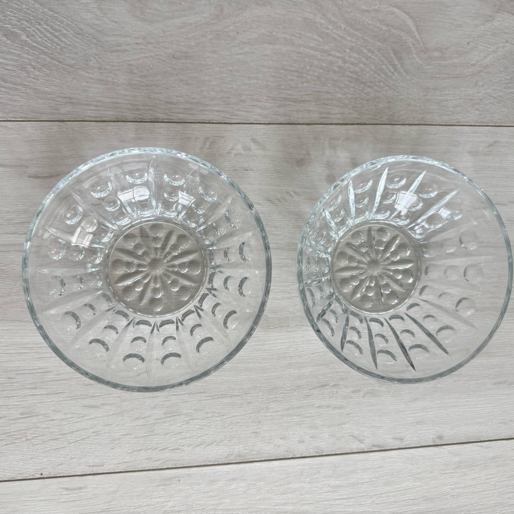 Reims Crystal glass bowls with bubble pattern